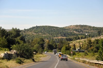 Heading deeper into the West Bank through the green hills between Efrata and Hebron