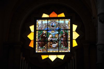 Stained glass window of the Nativity, Belgian - 1926, Church of St. Catherine