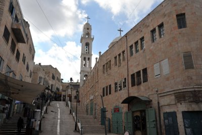 Steep section of Pope Paul IV St leading to the Syrian Church of St. Mary