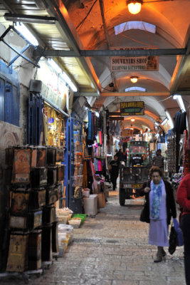 Christian Quarter Road lined with shops for tourists and pilgrims