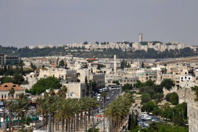 View of East Jerusalem with Hebrew University up on the hill