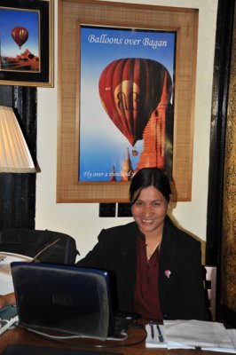 Balloons Over Bagan booking office at Thiripyitsaya Sanctuary Hotel