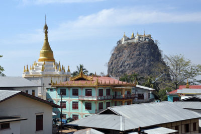 Village of Mt Popa with Popa Taung Kalat Monatery