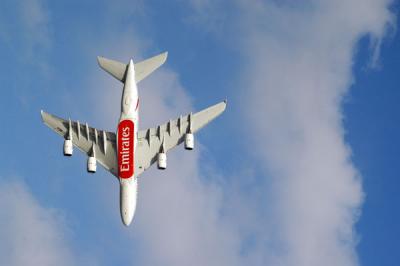 Emirates A380 overhead