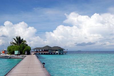 Dock to the harbor and Italian restaurant, Paradise Island