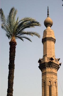 Minaret on the Gezira side of the 6th of October Bridge