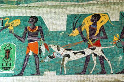 Mosaic hunting scene, Khan al-Khalili