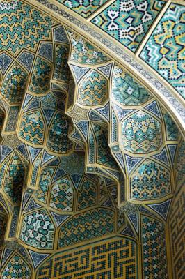 Tile ceiling, Madraseh-ye Chahar Bagh