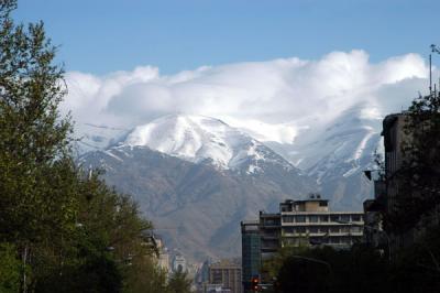 During No Ruz when most of Tehrans residents are elsewhere pollution is reduced so its possible to see the mountains