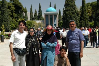 Iranian family visiting the Tomb of Sa'di during No Ruz
