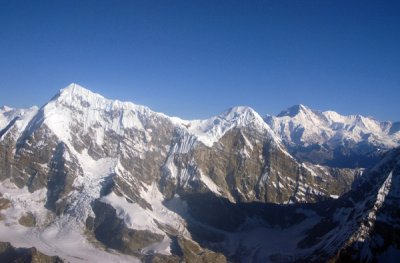 Just west of Lukla, Nepal Himalaya - Numbur (6957m/22,825ft) Khatang (6582m)