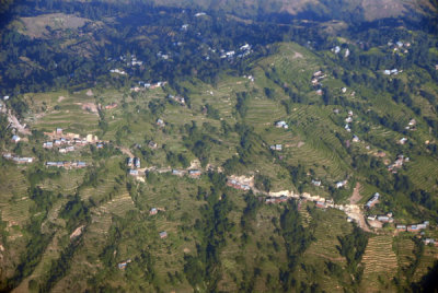 Terraced hillside, Himalaya foothills above Kathmandu, Nepal