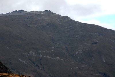 Switchbacks climbing to the summit of Treble Cone Ski Area
