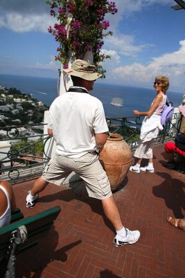 cheeky tourist in Capri