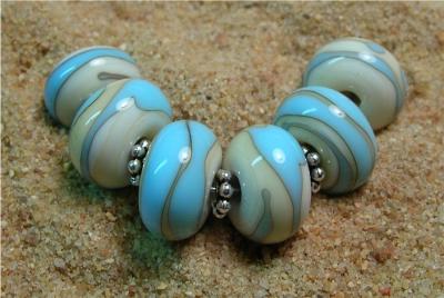 Ivory Turquois Stripes<br>$18