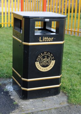 Litter can in playground