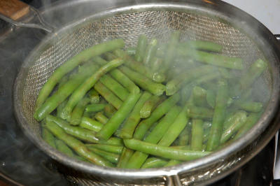 steaming beans