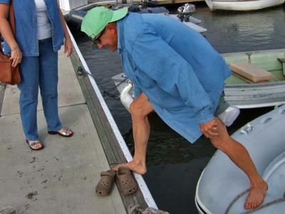 Don coming ashore