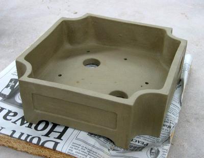 Square Pot - Assembled and Drying