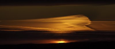 Strange Cloud at sunset 2 shot Pano