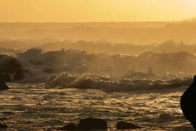 Winter Waves at Sunset