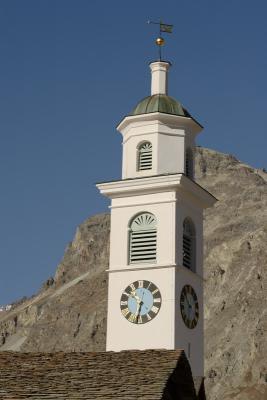 Church tower in Sils Maria