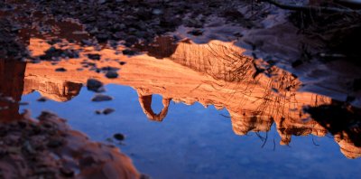 Delicate Arch getting washed (in Winter Camp Wash)