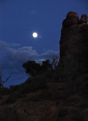 The Moon (photo taken from the trail on the way to the basin below the arch)