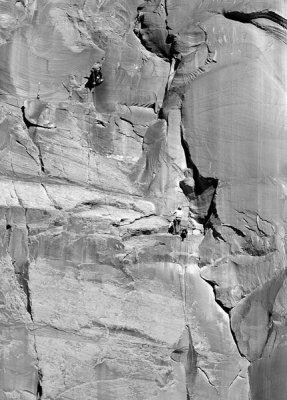 Climbers above Kane Creek