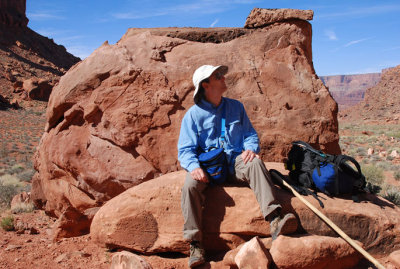 Admiring the canyon wall