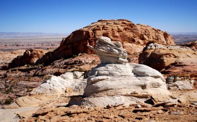 More odd geology: white rock is about four feet (1.2m) tall