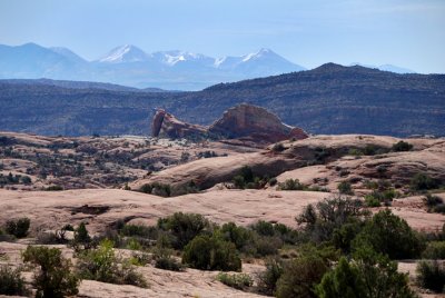 La Sal Mtns. and the ridge I explored on another hike (east of Delicate Arch Viewpoint)