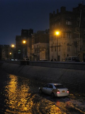 flooded Sana'a streets