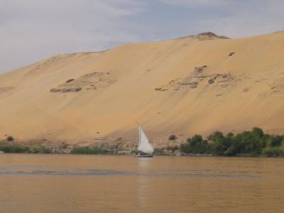 Dunes reaching right up to the Nile