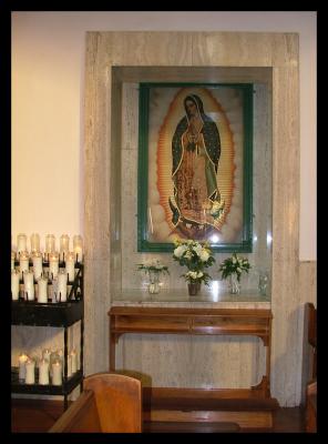 Virgin in side Our Lady of Lourdes in ELA.