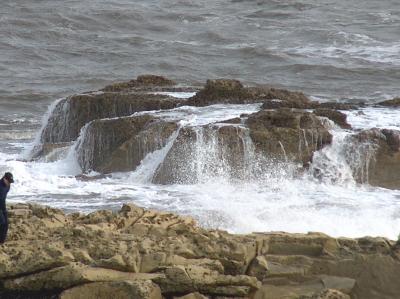 Rock in a wild North Sea.