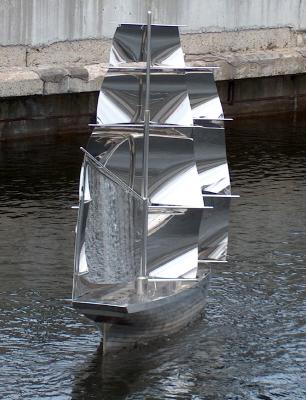 Stainless steel sailing ship