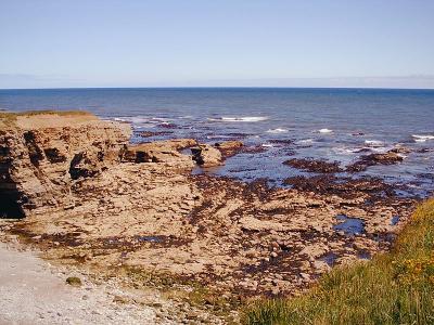 A rocky North Sea shore at Souter.