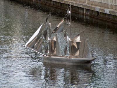Stainless steel sailing ship 3.