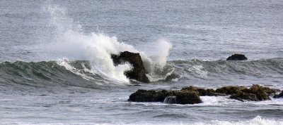 Breaking waves at Trow rocks.
