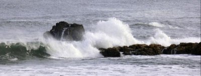 Breaking waves at Trow rocks.