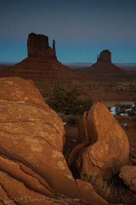 Blue Dusk Over Sandstone