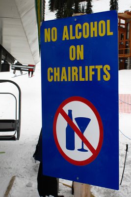 No alcohol on the chairlift