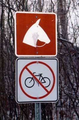 No horses on bikes