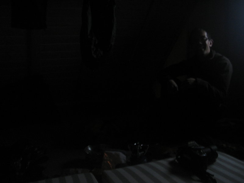Andrew in the hut