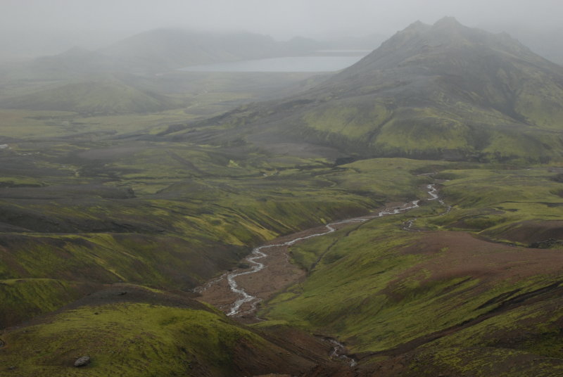 Green valley before Alftavatn