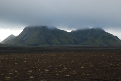 Mountain at the end of the lava plain