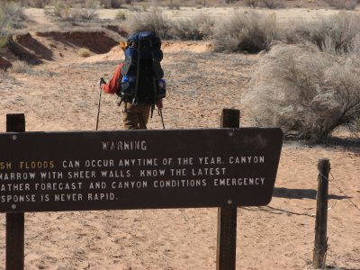 Stern warning at the trailhead
