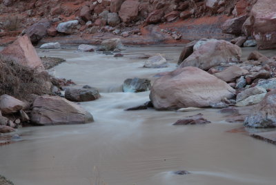 Flowing stream at dawn