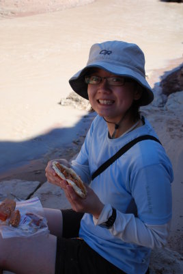 Sheila making lunch